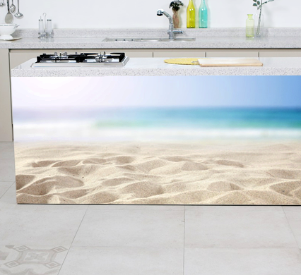 Panel szklany z motywem piaszczystej plaży